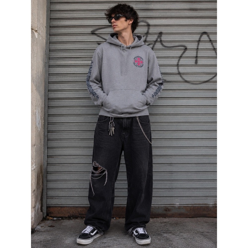 Independent Truck Co Hoodie Mens Large Gray Excellent Graphic Skate Sweatshirt